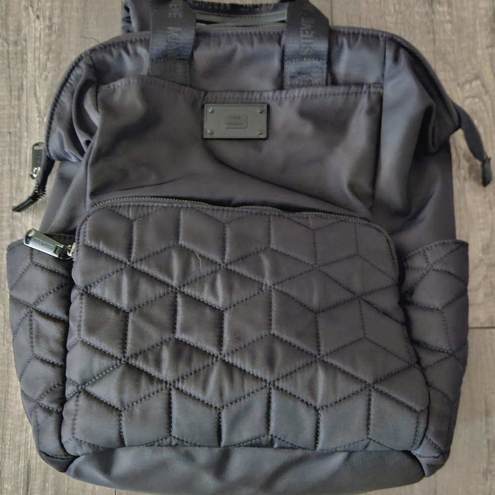 Steve Madden Black Quilted Backpack